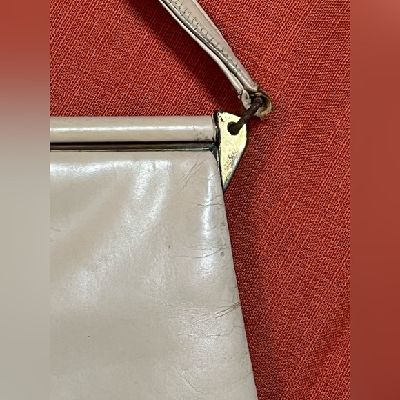 Waldman Vintage Ivory leather Metal frame evening Hand Bag - Picture 4 of 13